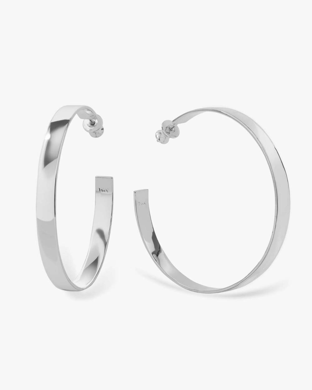 NEW MELINDA MARIA women's atlas hoops earrings in silver
